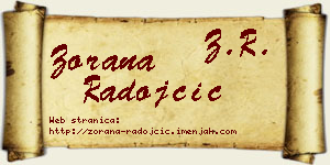 Zorana Radojčić vizit kartica